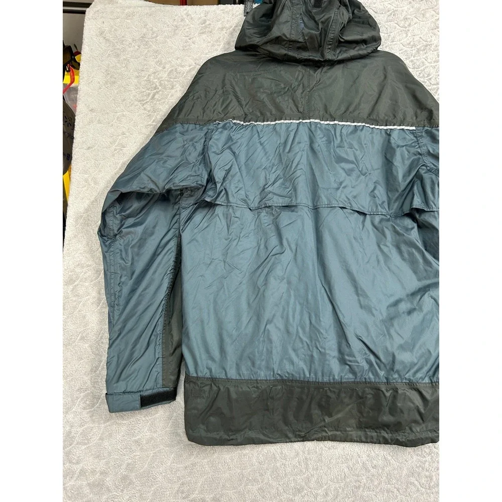 Viking Windigo Packable Rain Jacket‎ Mens Large Blue Black Hooded Windbreaker L